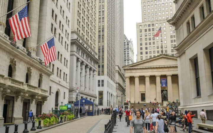 Broad Street in New York’s financial district.